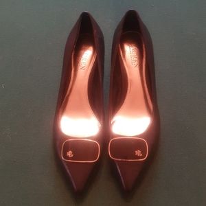 Ralph Lauren Women's Black Leather Abina Shoes 